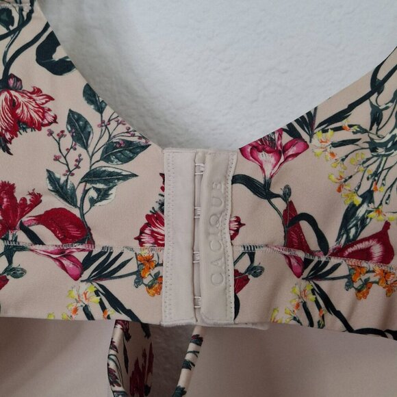 Cacique Lightly Lined Full Coverage Floral Demi Bra Sz 44D Underwire Whimsigoth - Picture 7 of 14